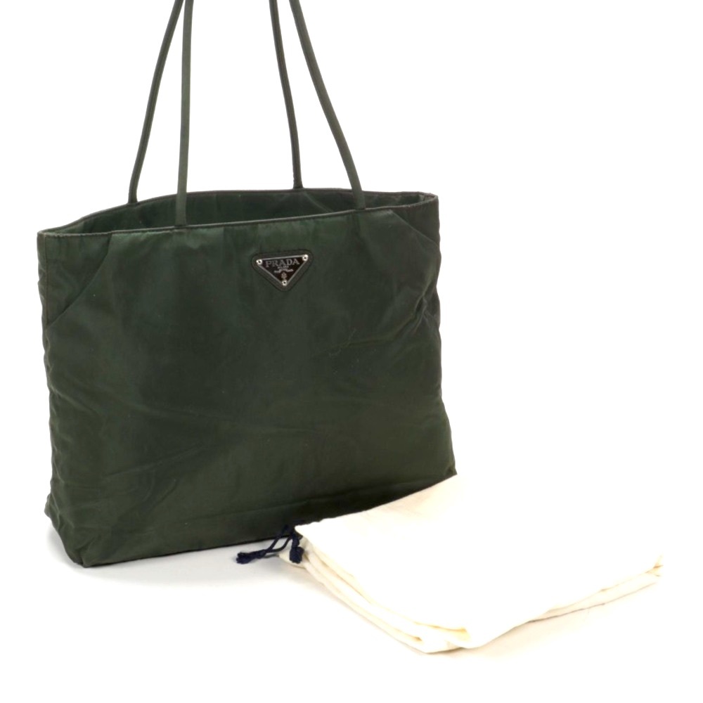 Prada dark green nylon tote - 100% authentic